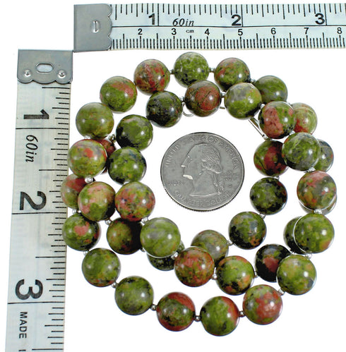 Sterling Silver Unakite Southwest Bead Necklace RX115238